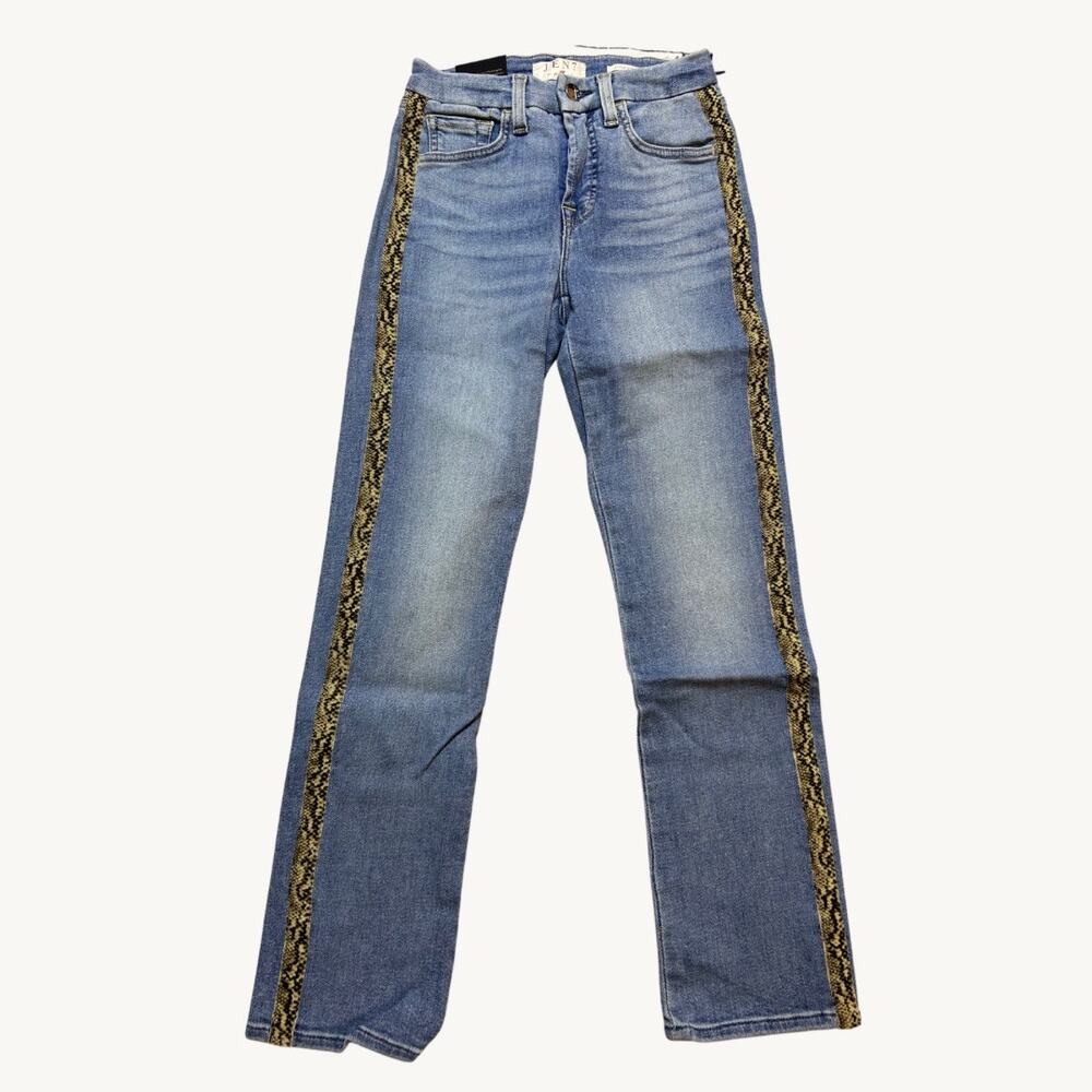Jen 7 by 7 for all Mankind Jean Size Regular 00 Leopard Stripe Lightwash